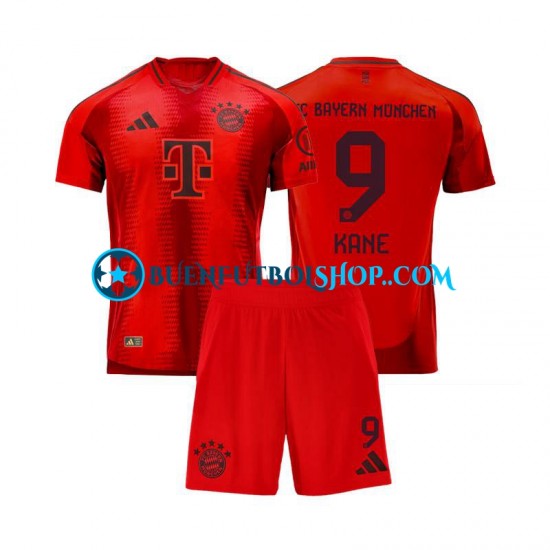 Camiseta de Fútbol Bayern de Múnich Harry Kane 9 2024-2025 Primera Equipación Rojo Manga Corta Niño