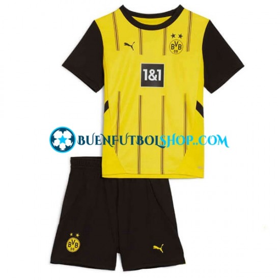 Camiseta de Fútbol Borussia Dortmund 2024-2025 Primera Equipación Manga Corta Niño