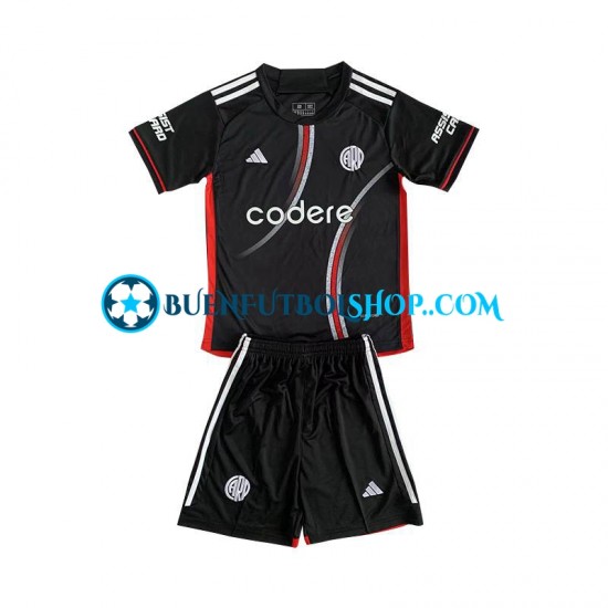 Camiseta de Fútbol CA River Plate 2024-2025 Tercera Equipación Negro Manga Corta Niño