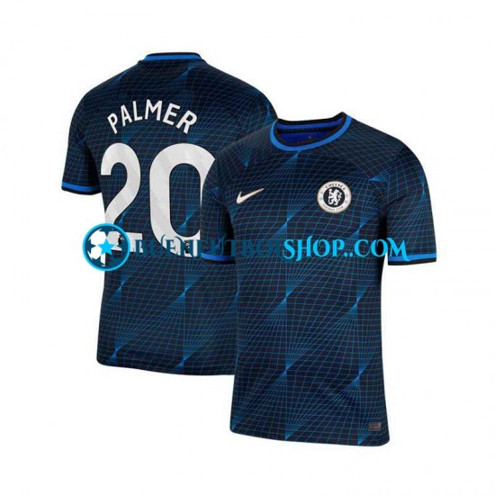 Camiseta de Fútbol Chelsea Cole Palmer 20 2023-2024 Segunda Equipación Azul Manga Corta Hombre