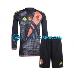 Camiseta de Fútbol Hungría Portero Euro 2024 Primera Equipación Negro Manga Larga Niño Camiseta de Fútbol Hungría Portero Euro 2024 Primera Equipación Negro Manga Larga Niño