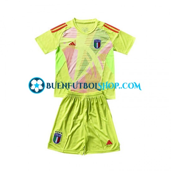 Camiseta de Fútbol Italia Portero Euro 2024 Primera Equipación Manga Corta Niño