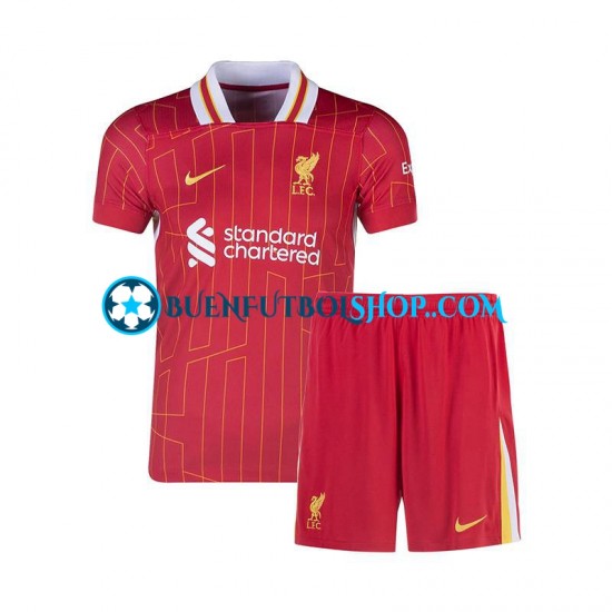 Camiseta de Fútbol Liverpool 2024-2025 Primera Equipación Rojo Manga Corta Niño