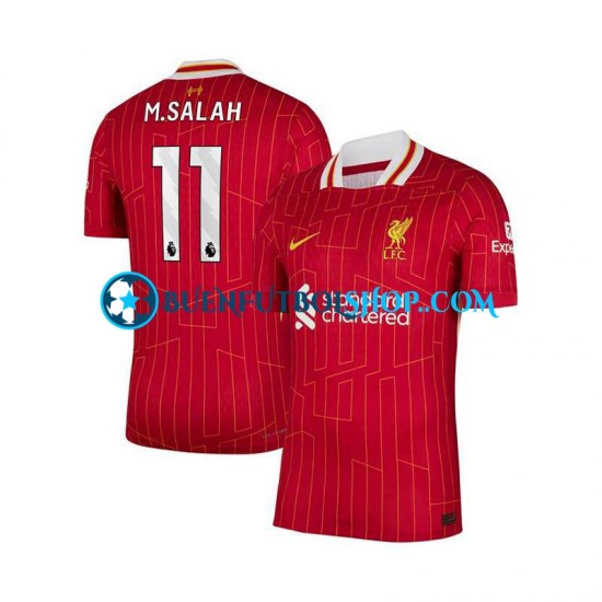 Camiseta de Fútbol Liverpool Mohamed Salah 11 2024-2025 Primera Equipación Rojo Manga Corta Hombre