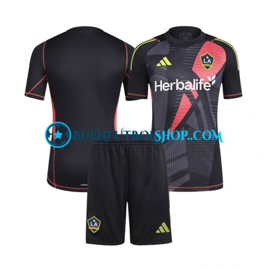 Camiseta de Fútbol Los Angeles Galaxy Portero 2024 Primera Equipación Negro Manga Corta Niño