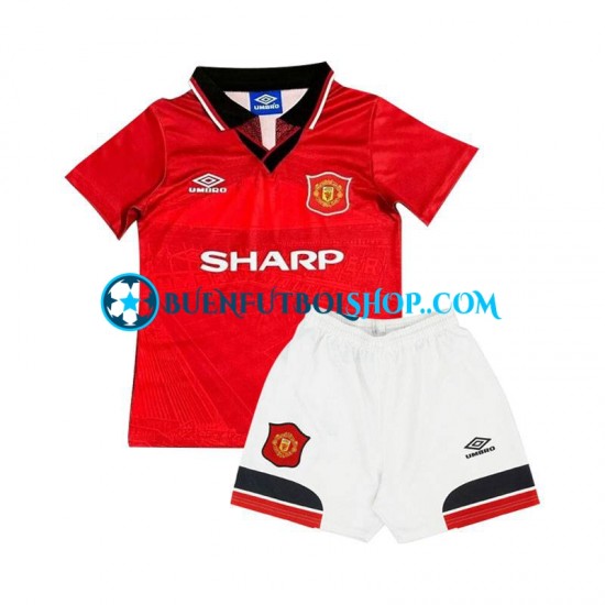 Camiseta de Fútbol Manchester United Retro 1994 Primera Equipación Manga Corta Niño