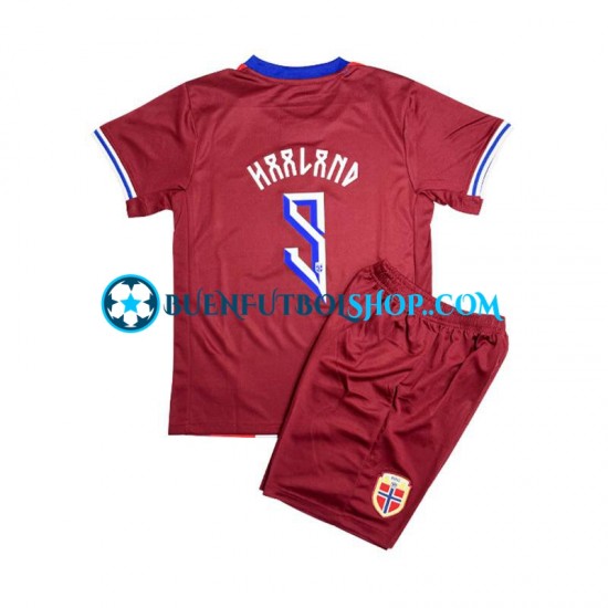 Camiseta de Fútbol Noruega Erling Haaland 9 2024 Primera Equipación Rojo Manga Corta Niño