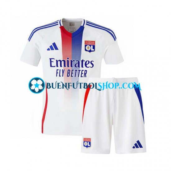 Camiseta de Fútbol Olympique de Lyon 2024-2025 Primera Equipación Manga Corta Niño