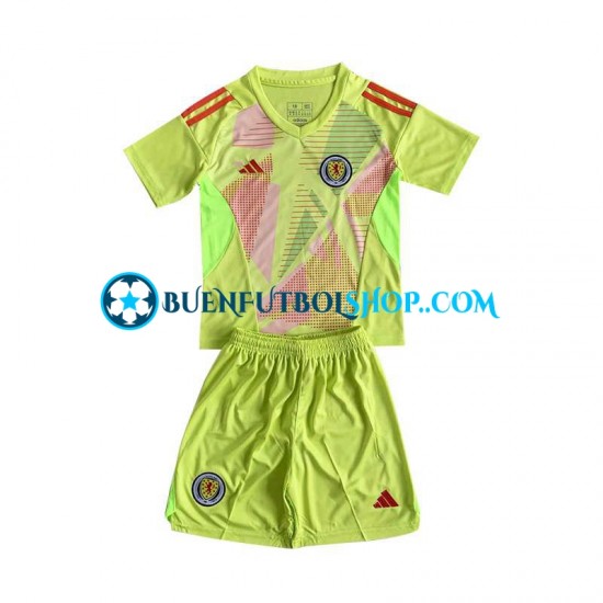 Camiseta de Fútbol Escocia Portero Euro 2024 Primera Equipación Manga Corta Niño