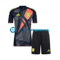 Camiseta de Fútbol España Portero Euro 2024 Segunda Equipación Negro Manga Corta Niño Camiseta de Fútbol España Portero Euro 2024 Segunda Equipación Negro Manga Corta Niño