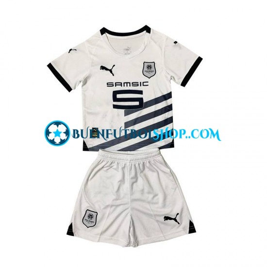 Camiseta de Fútbol Stade Rennais 2023-2024 Segunda Equipación Blanco Manga Corta Niño