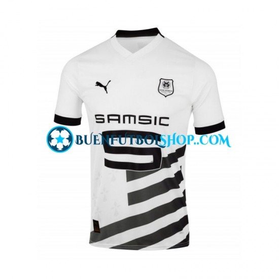 Camiseta de Fútbol Stade Rennais 2023-2024 Segunda Equipación Blanco Manga Corta Hombre