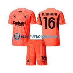 Camiseta de Fútbol AC Milan Portero Mike Maignan 16 2024-2025 Cuarta Equipación Manga Corta Niño Camiseta de Fútbol AC Milan Portero Mike Maignan 16 2024-2025 Cuarta Equipación Manga Corta Niño