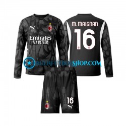 Camiseta de Fútbol AC Milan Portero Mike Maignan 16 2024-2025 Primera Equipación Negro Manga Larga Niño Camiseta de Fútbol AC Milan Portero Mike Maignan 16 2024-2025 Primera Equipación Negro Manga Larga Niño