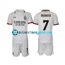 Camiseta de Fútbol AC Milan Morata 7 2024-2025 Segunda Equipación Manga Corta Niño Camiseta de Fútbol AC Milan Morata 7 2024-2025 Segunda Equipación Manga Corta Niño