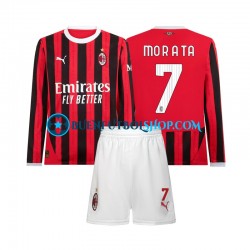Camiseta de Fútbol AC Milan Morata 7 2024-2025 Primera Equipación Manga Larga Niño Camiseta de Fútbol AC Milan Morata 7 2024-2025 Primera Equipación Manga Larga Niño
