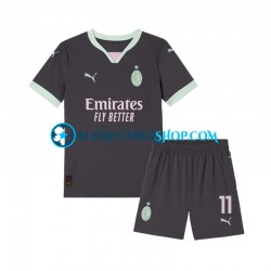 Camiseta de Fútbol AC Milan Pulisic 11 2024-2025 Tercera Equipación Manga Corta Niño