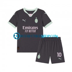 Camiseta de Fútbol AC Milan Rafael Leao 10 2024-2025 Tercera Equipación Manga Corta Niño
