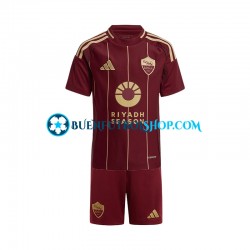 Camiseta de Fútbol AS Roma 2024-2025 Primera Equipación Manga Corta Niño