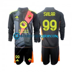 Camiseta de Fútbol AS Roma Portero Mile Svilar 99 2024-2025 Primera Equipación Manga Larga Niño