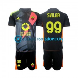 Camiseta de Fútbol AS Roma Portero Mile Svilar 99 2024-2025 Primera Equipación Manga Corta Niño