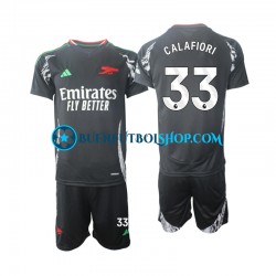 Camiseta de Fútbol Arsenal Calafiori 33 2024-2025 Segunda Equipación Manga Corta Niño