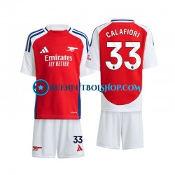 Camiseta de Fútbol Arsenal Calafiori 33 2024-2025 Primera Equipación Manga Corta Niño