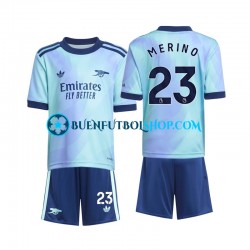 Camiseta de Fútbol Arsenal Merino 23 2024-2025 Tercera Equipación Manga Corta Niño