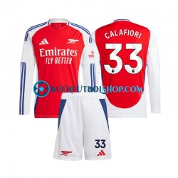 Camiseta de Fútbol Arsenal Riccardo Calafiori 33 2024-2025 Primera Equipación Manga Larga Niño
