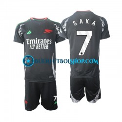 Camiseta de Fútbol Arsenal Saka 7 2024-2025 Segunda Equipación Manga Corta Niño