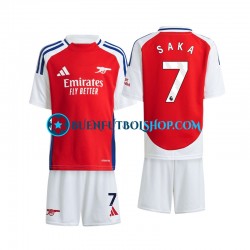 Camiseta de Fútbol Arsenal Saka 7 2024-2025 Primera Equipación Manga Corta Niño