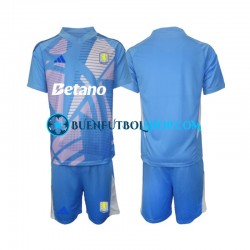 Camiseta de Fútbol Aston Villa Portero 2024-2025 Tercera Equipación Azul Manga Corta Niño