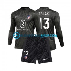 Camiseta de Fútbol Atlético Madrid Portero Jan Oblak 13 2024-2025 Primera Equipación Manga Larga Niño
