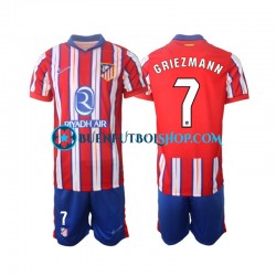 Camiseta de Fútbol Atlético Madrid Griezmann 7 2024-2025 Primera Equipación Manga Corta Niño