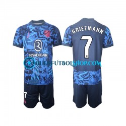 Camiseta de Fútbol Atlético Madrid Griezmann 7 2024-2025 Tercera Equipación Manga Corta Niño