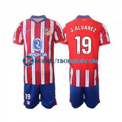 Camiseta de Fútbol Atlético Madrid J.Alvarez 19 2024-2025 Primera Equipación Manga Corta Niño