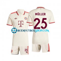 Camiseta de Fútbol Bayern de Múnich Muller 25 2024-2025 Tercera Equipación Manga Corta Niño