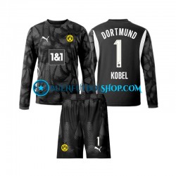 Camiseta de Fútbol Borussia Dortmund Portero Gregor Kobel 1 2024-2025 Cuarta Equipación Manga Larga Niño