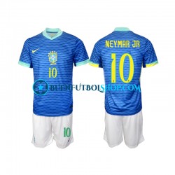 Camiseta de Fútbol Brasil Neymar JR 10 2024 Segunda Equipación Manga Corta Niño