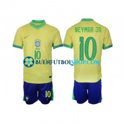 Camiseta de Fútbol Brasil Neymar JR 10 2024 Primera Equipación Manga Corta Niño