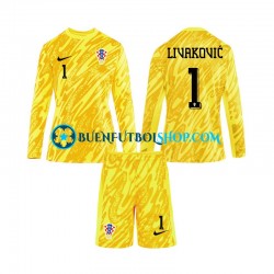 Camiseta de Fútbol Croacia Portero DOMINIK LIVAKOVIC 1 Euro 2024 Primera Equipación Manga Larga Niño Camiseta de Fútbol Croacia Portero DOMINIK LIVAKOVIC 1 Euro 2024 Primera Equipación Manga Larga Niño