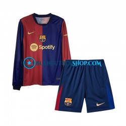 Camiseta de Fútbol FC Barcelona 2024-2025 Primera Equipación Manga Larga Niño