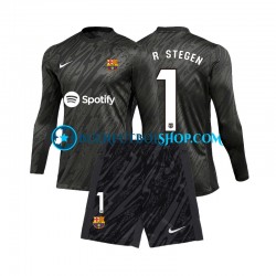 Camiseta de Fútbol FC Barcelona Portero Ter Stegen 1 2024-2025 Tercera Equipación Manga Larga Niño