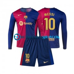Camiseta de Fútbol FC Barcelona Lionel Messi 10 2024-2025 Primera Equipación Manga Larga Niño