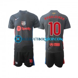 Camiseta de Fútbol FC Barcelona Ronaldinho 10 2024-2025 Segunda Equipación Manga Corta Niño