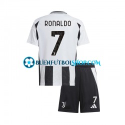 Camiseta de Fútbol Juventus Cristiano Ronaldo 7 2024-2025 Primera Equipación Manga Corta Niño