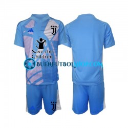 Camiseta de Fútbol Juventus Portero 2024-2025 Primera Equipación Azul Manga Corta Niño