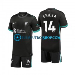 Camiseta de Fútbol Liverpool Chiesa 14 2024-2025 Segunda Equipación Manga Corta Niño