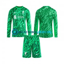Camiseta de Fútbol Liverpool Portero 2024-2025 Segunda Equipación Manga Larga Niño