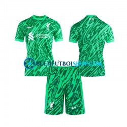 Camiseta de Fútbol Liverpool Portero 2024-2025 Segunda Equipación Manga Corta Niño